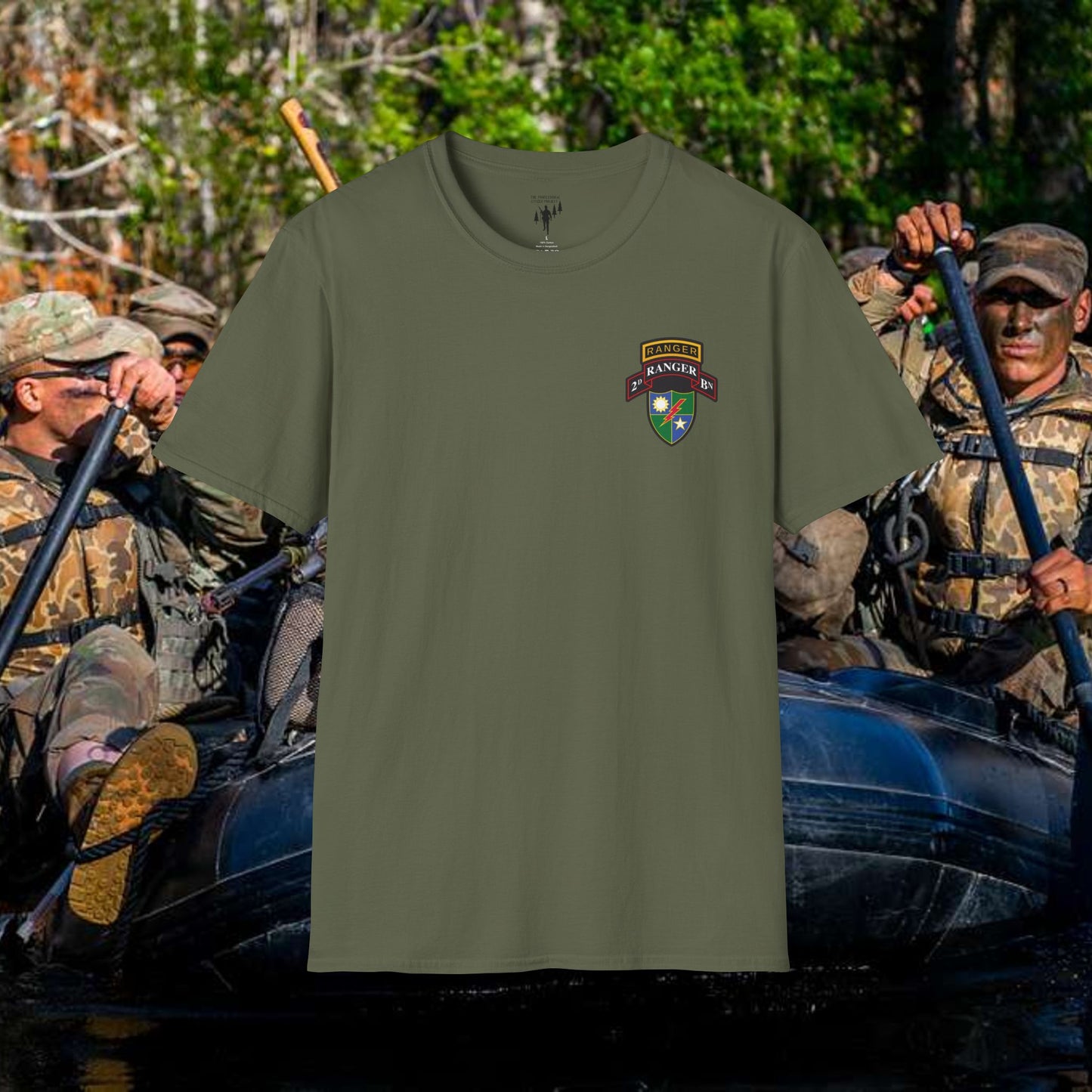Second Ranger Battalion Left Chest Graphic T-Shirt