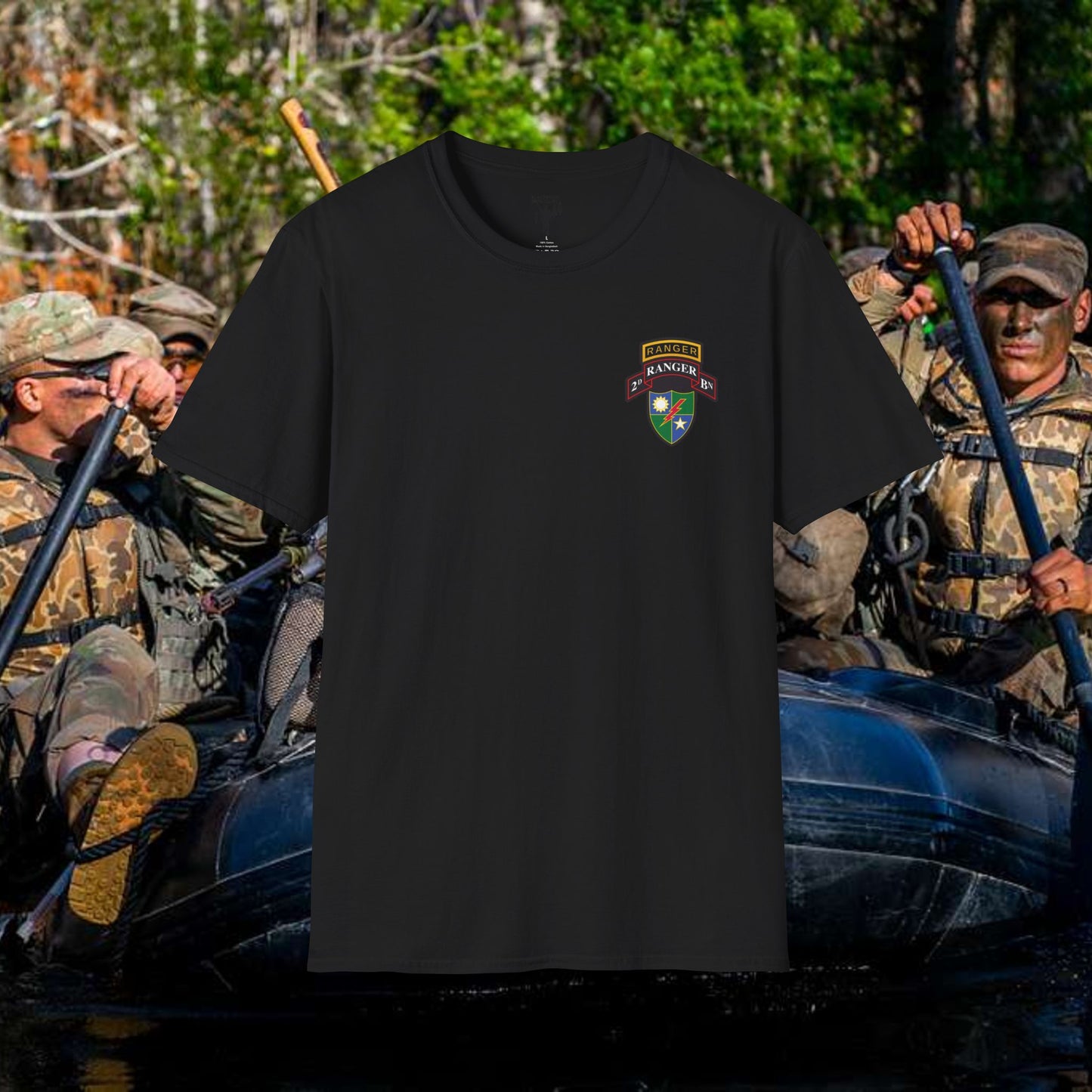 Second Ranger Battalion Left Chest Graphic T-Shirt