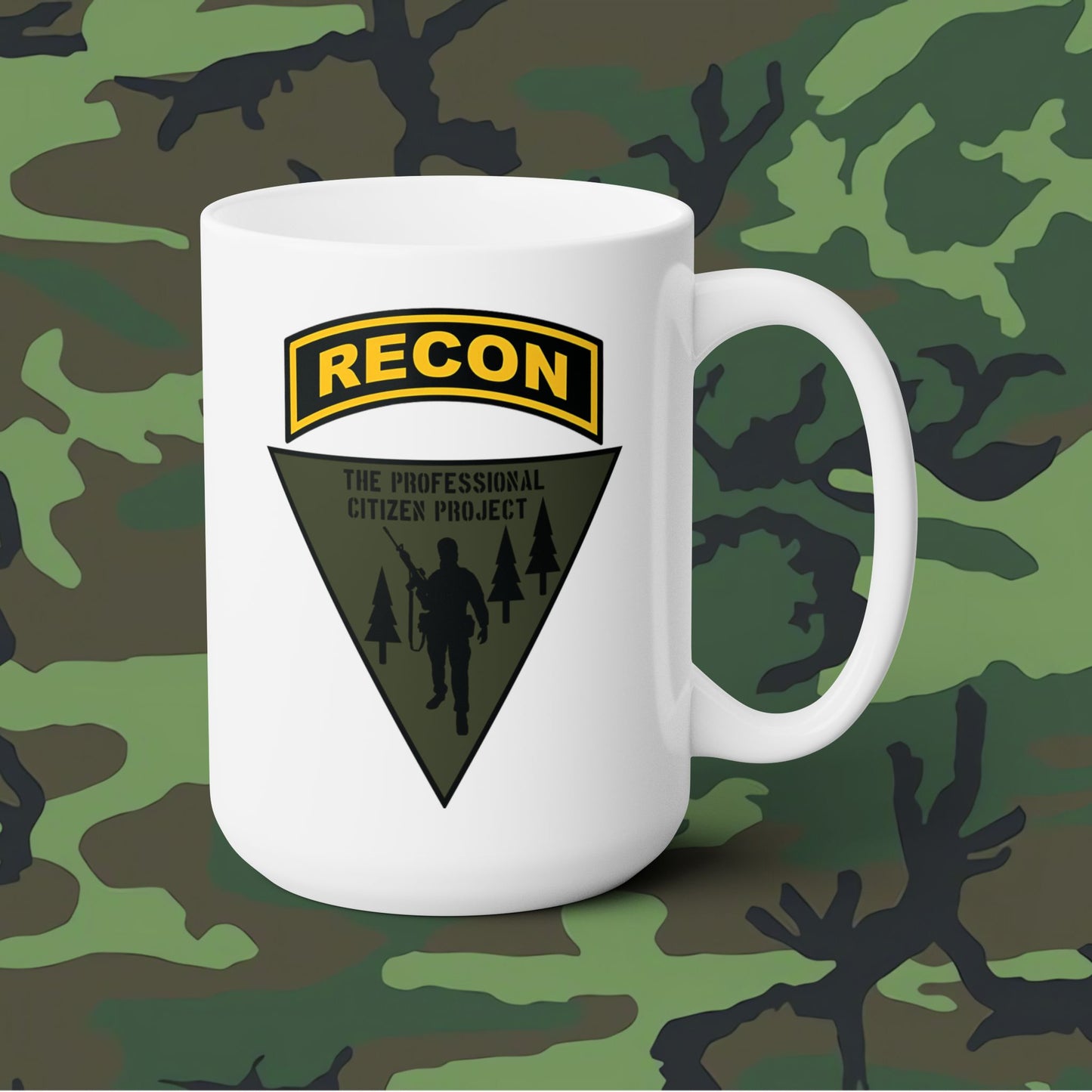 Recon Coffee Mug Black and Gold 15oz