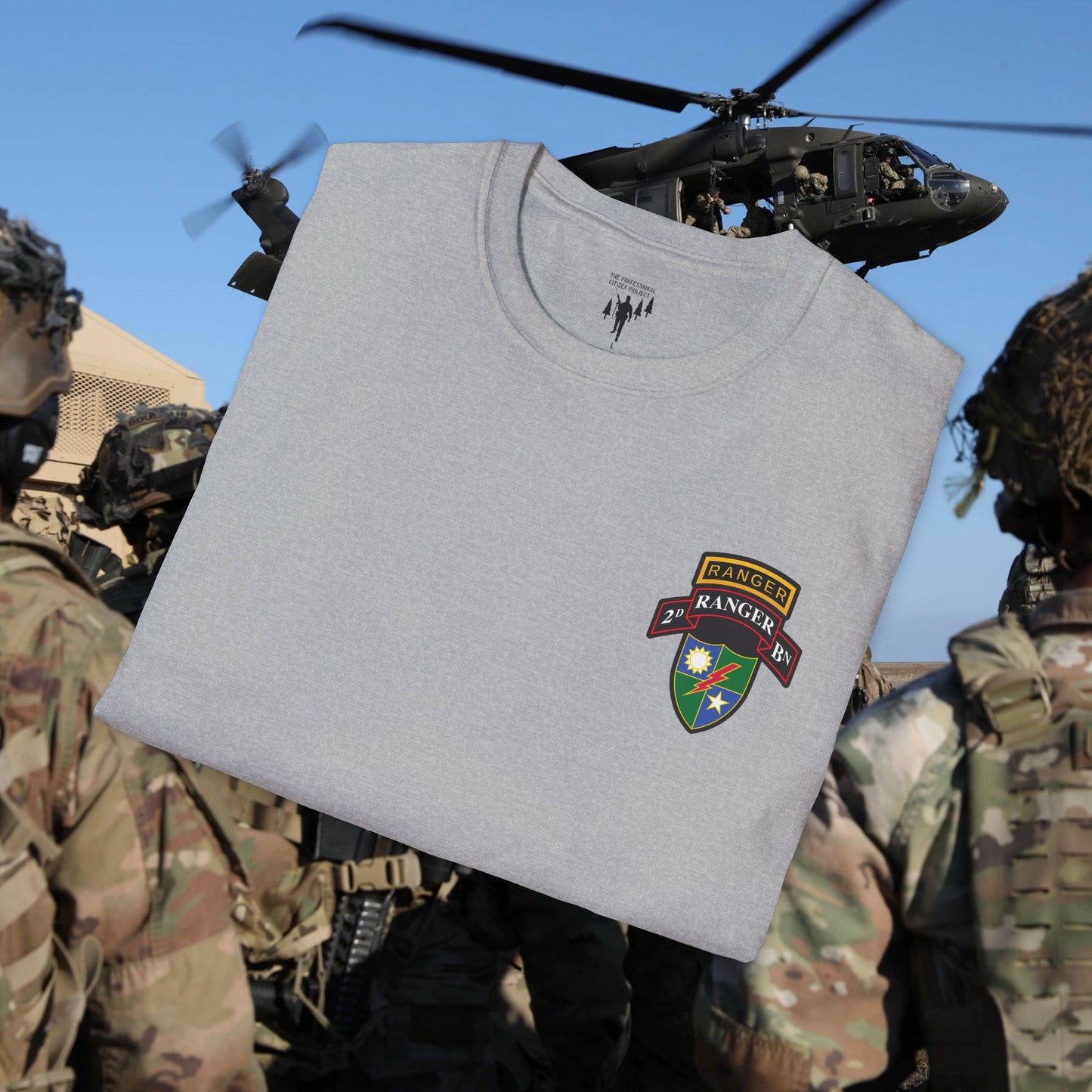 Second Ranger Battalion Left Chest Graphic T-Shirt