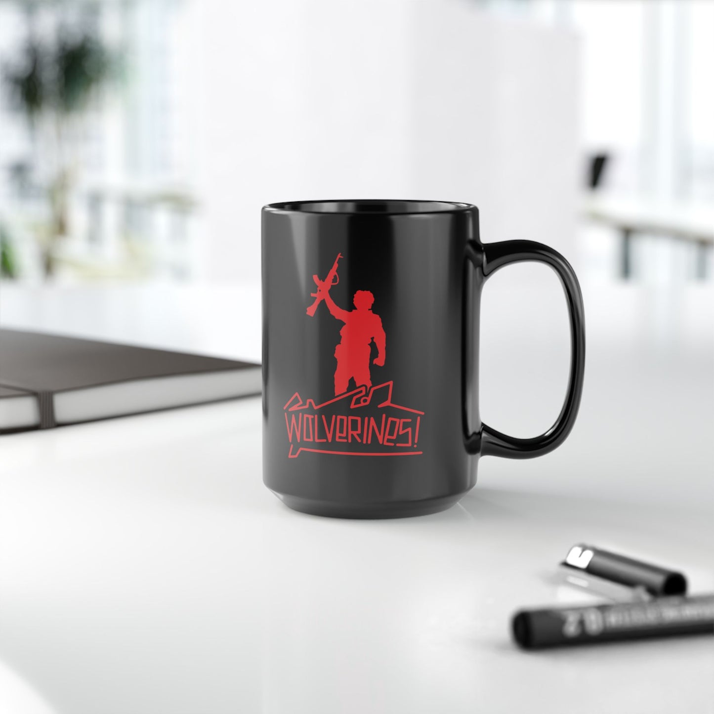 Wolverines Mug in midnight black; 11 or 15 oz