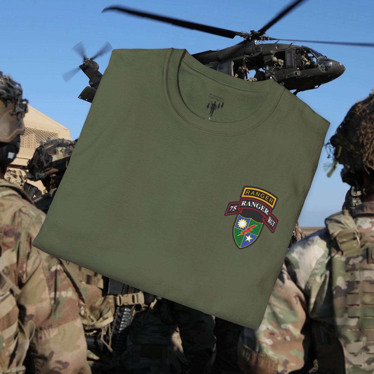 75th Ranger Regiment Left Chest Graphic T-Shirt