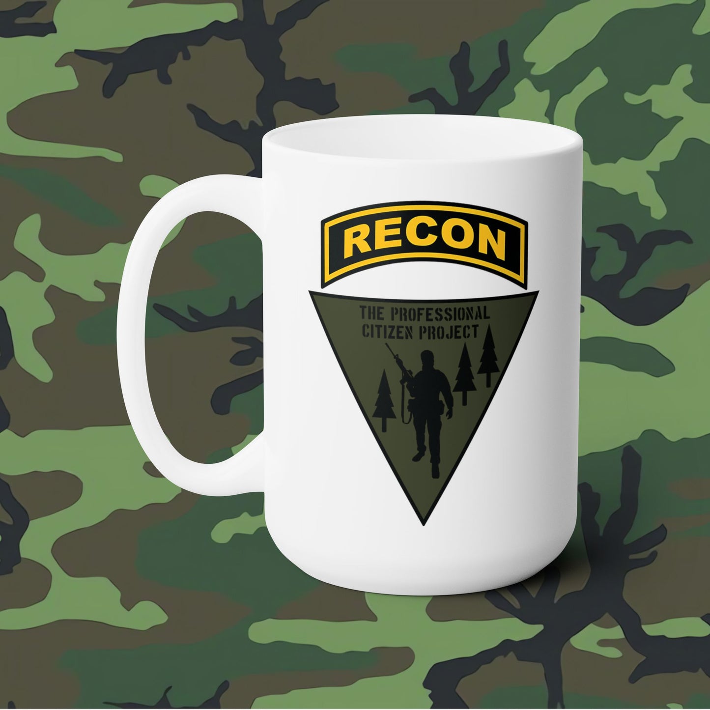 Recon Coffee Mug Black and Gold 15oz