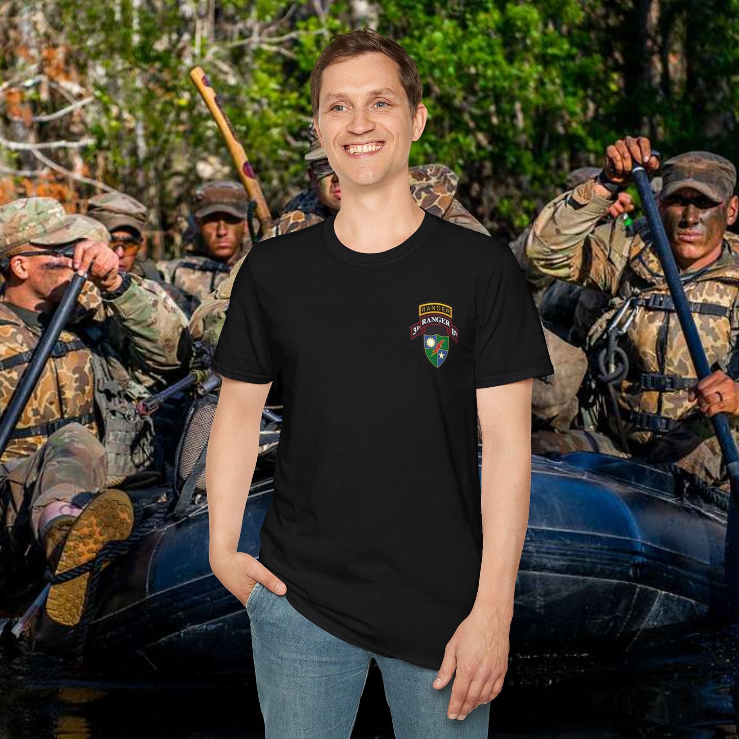 Third Ranger Battalion Left Chest Graphic T-Shirt