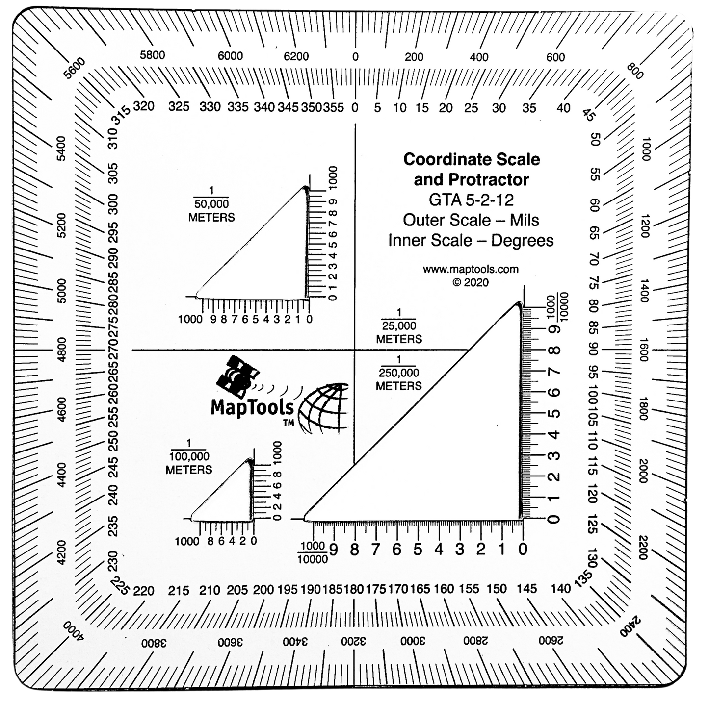 MapTools Military Style UTM/MGRS Coordinate Scale aka "GTA" Protractor