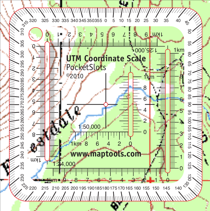 MapTools Pocket Sized UTM Slot Tool - Degrees