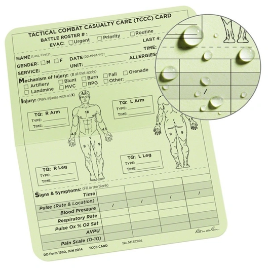 Rite in the Rain TCCC / MIST Cards Weatherproof