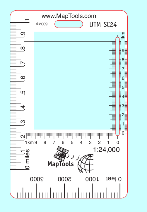 MapTools 1:24,000 Credit Card Sized UTM Slot Tool