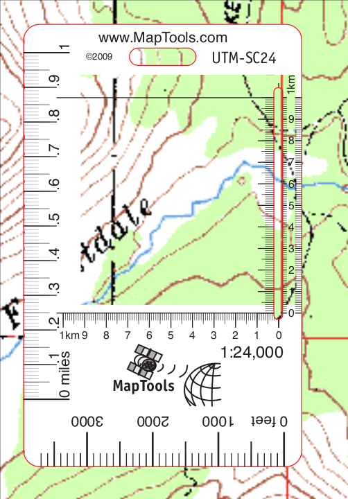 MapTools 1:24,000 Credit Card Sized UTM Slot Tool
