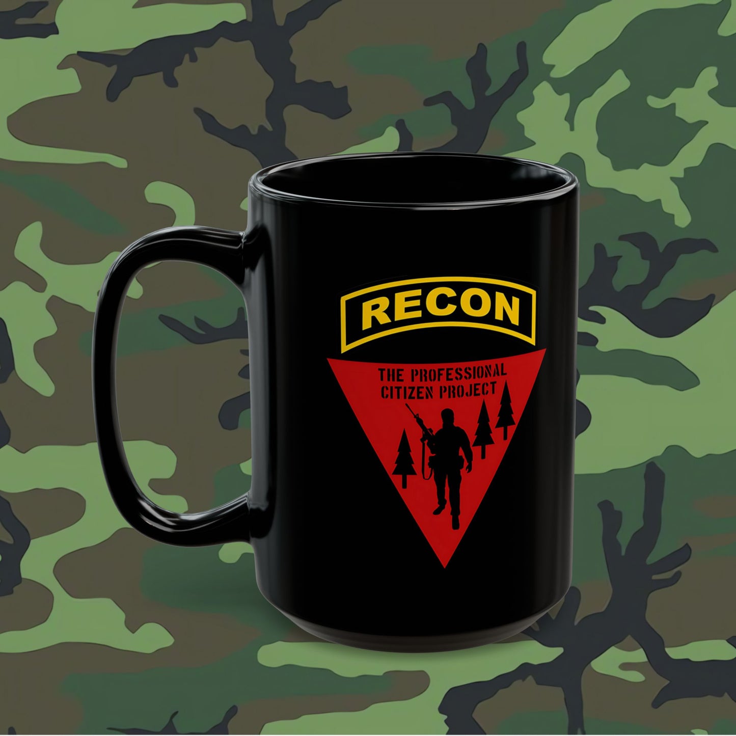 Pro Citizen Recon Coffee Mug in midnight black with full color tab; 11 or 15 oz