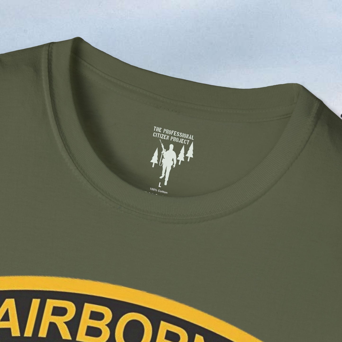 Airborne Wings and Tab Center Chest Graphic T-Shirt