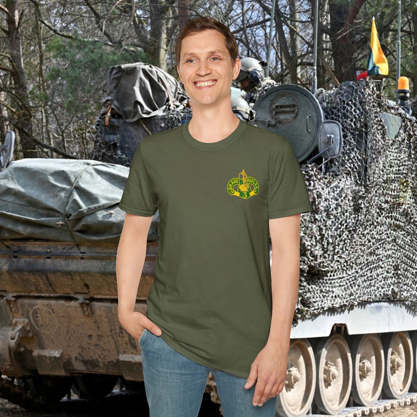 3 ACR Brave Rifles Left Chest Graphic T-Shirt
