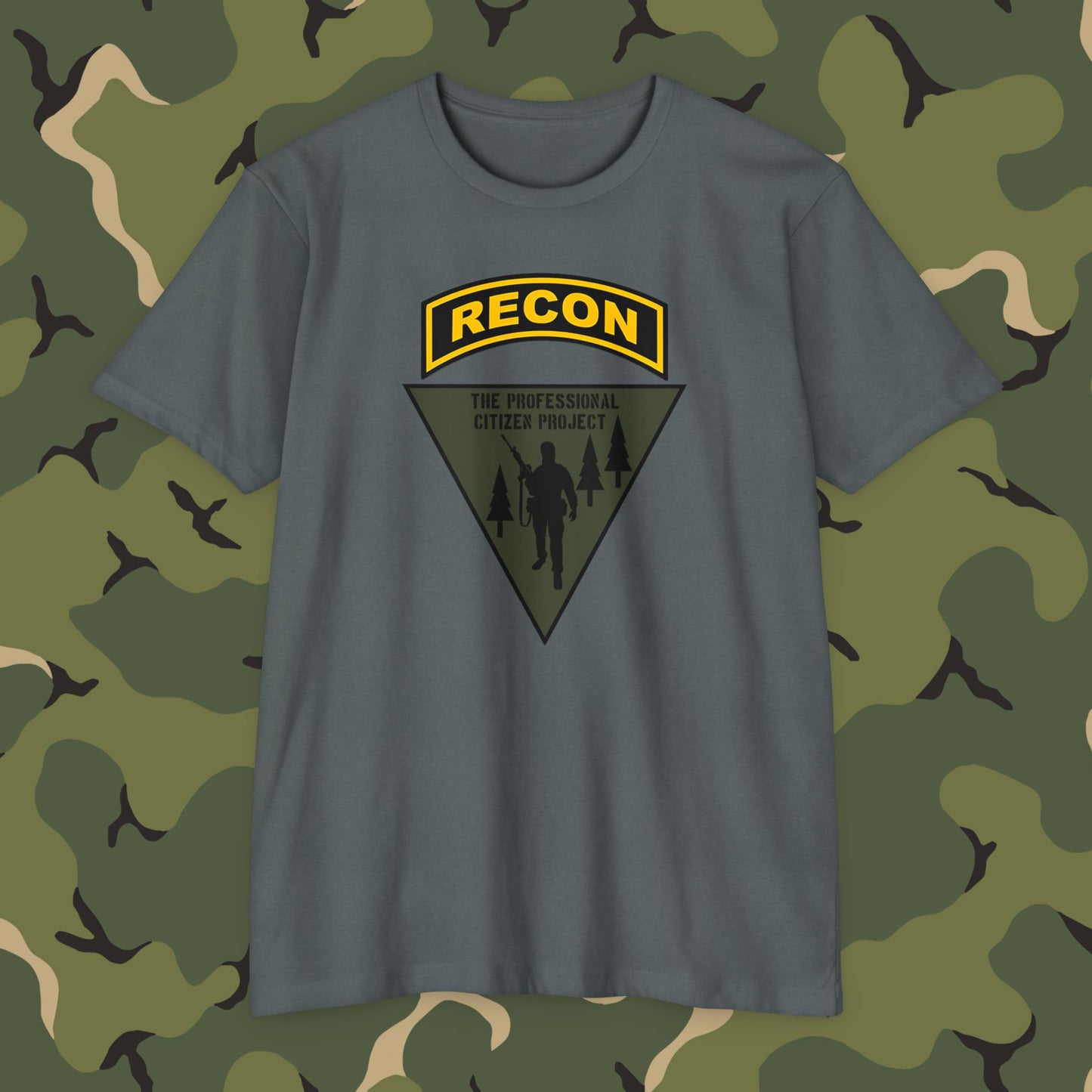 Pro Citizen Project Recon T-Shirt (black and gold tab front print)