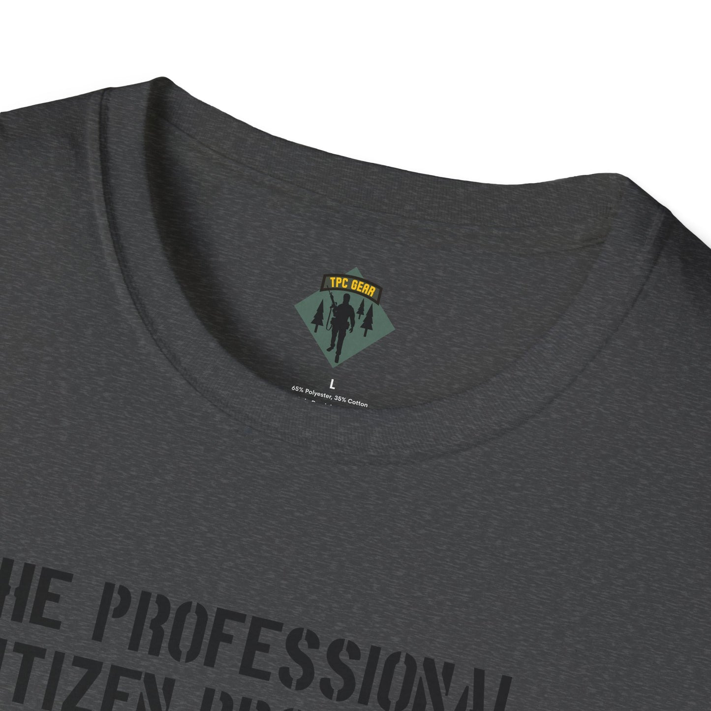 The Professional Citizen Project Unisex Softstyle T-Shirt (Large Front Graphic)