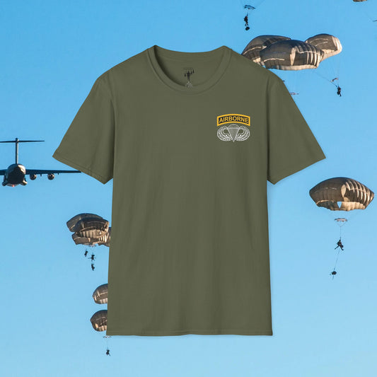 Airborne Wings and Tab Left Chest Graphic T-Shirt