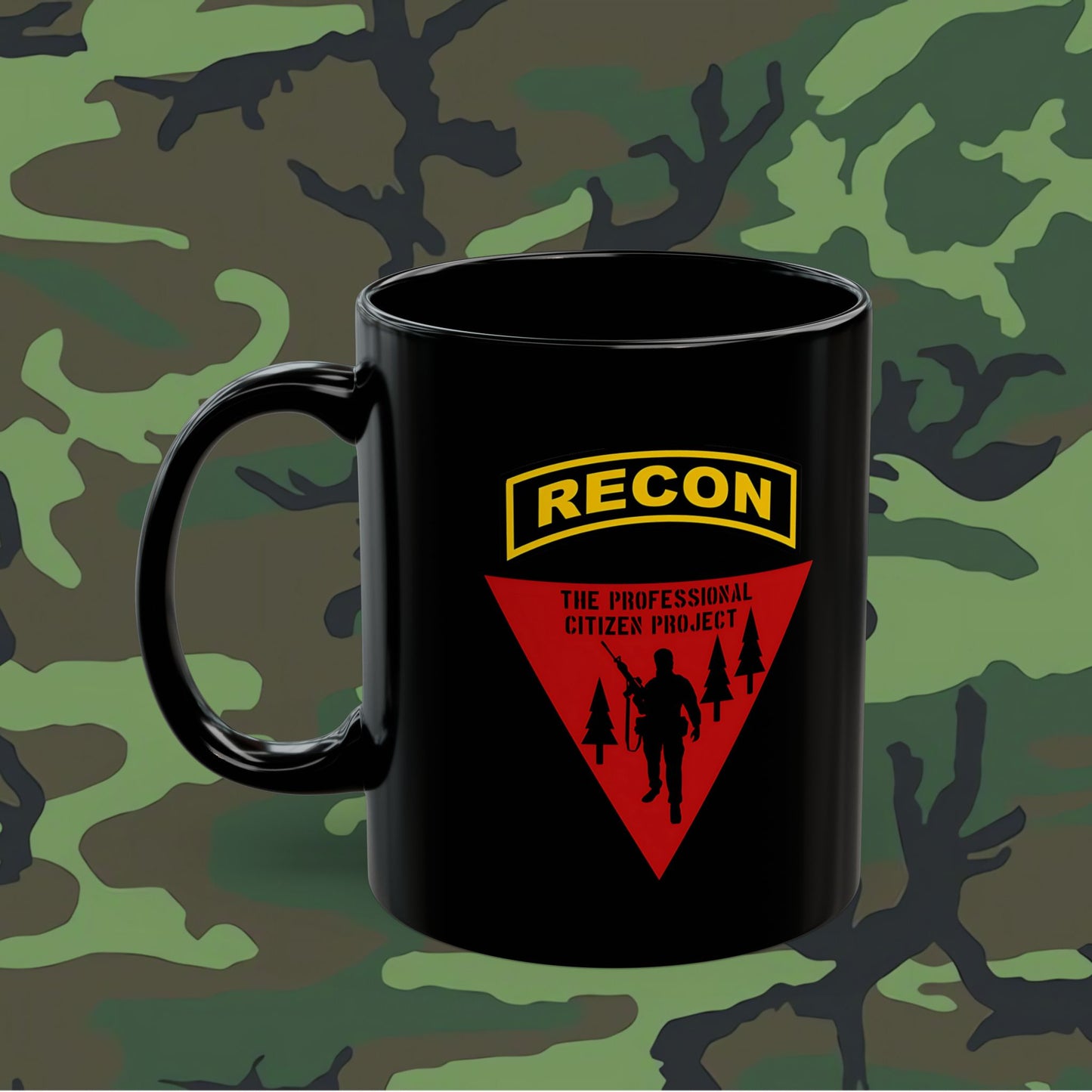 Pro Citizen Recon Coffee Mug in midnight black with full color tab; 11 or 15 oz