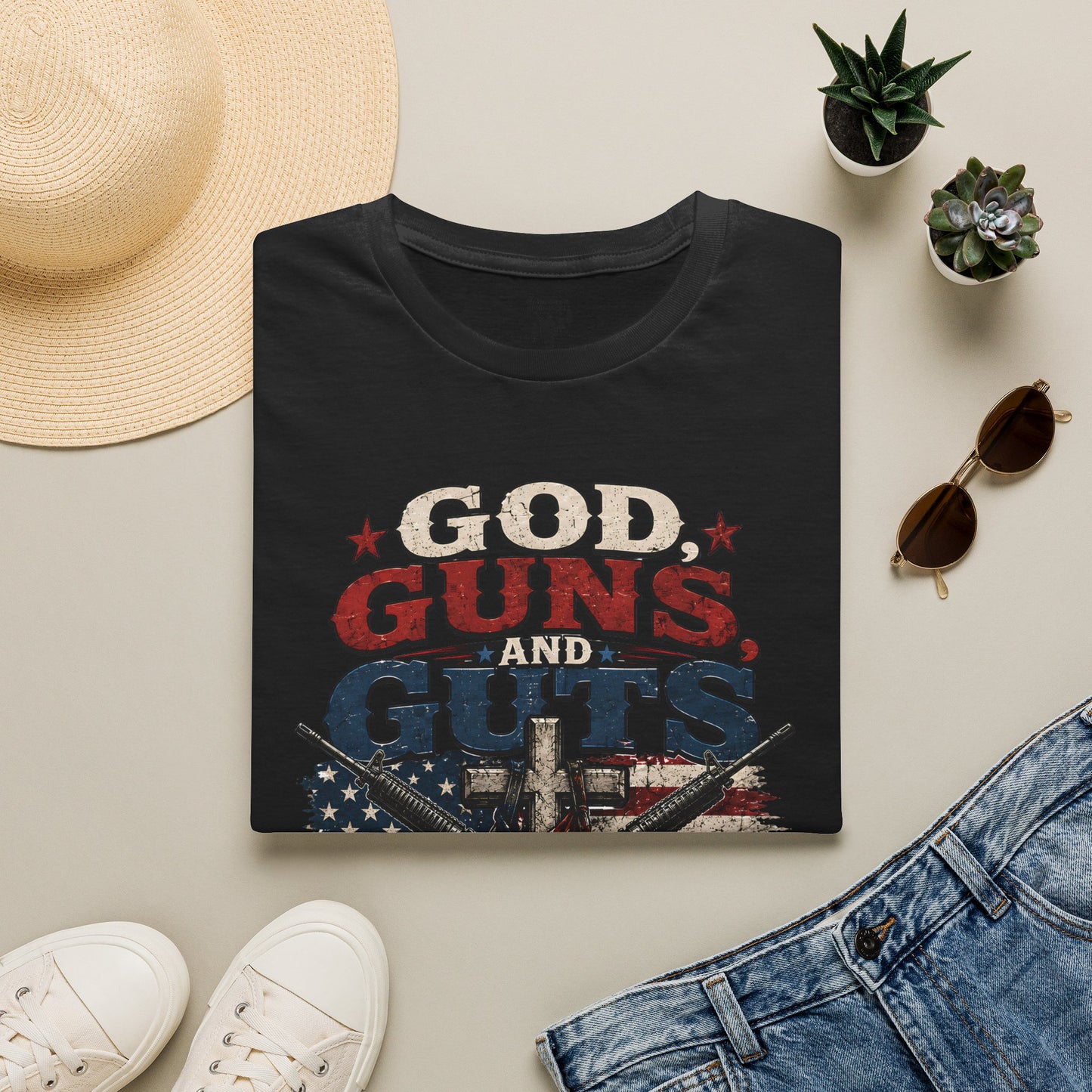 God, guns, and guts Graphic T-Shirt
