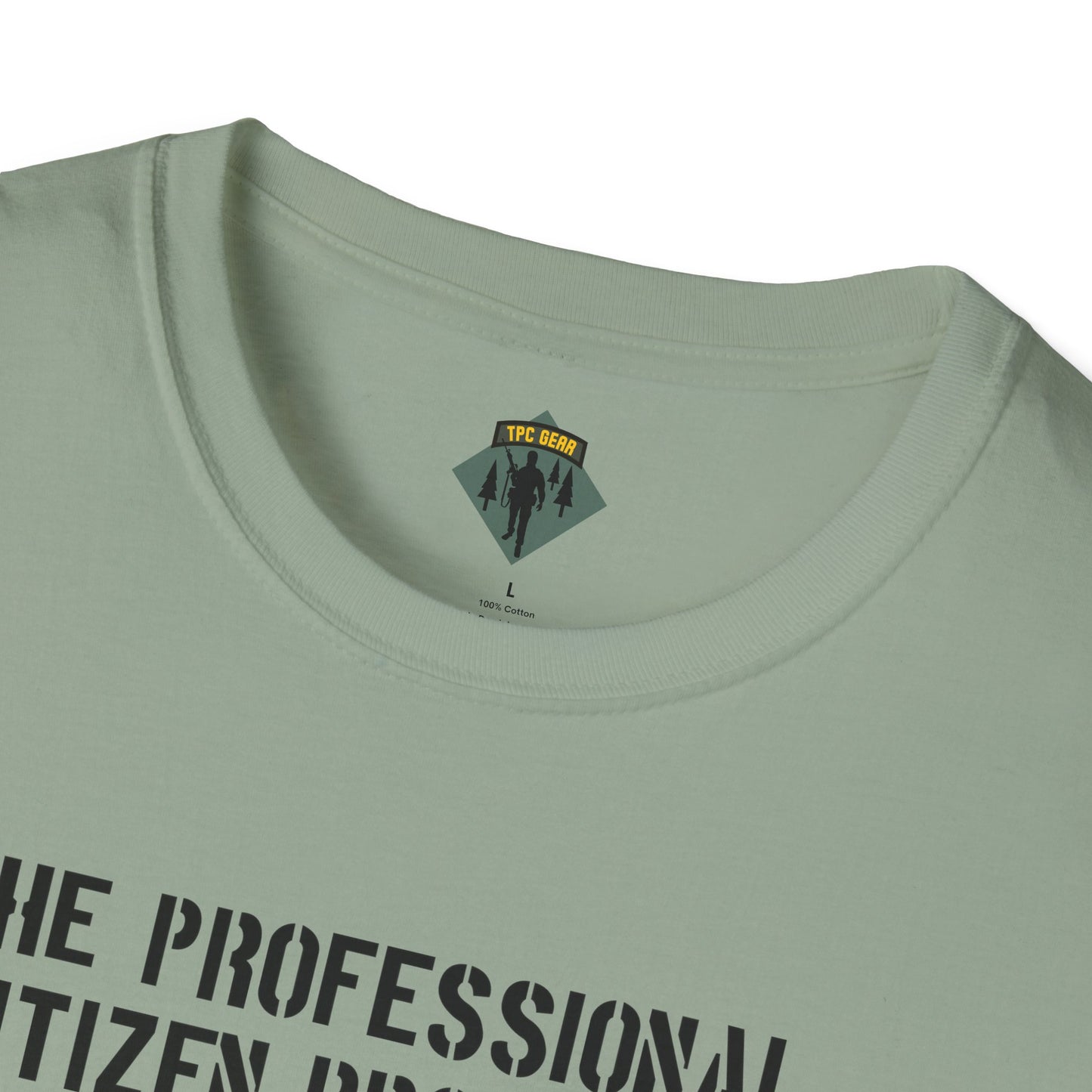 The Professional Citizen Project Unisex Softstyle T-Shirt (Large Front Graphic)