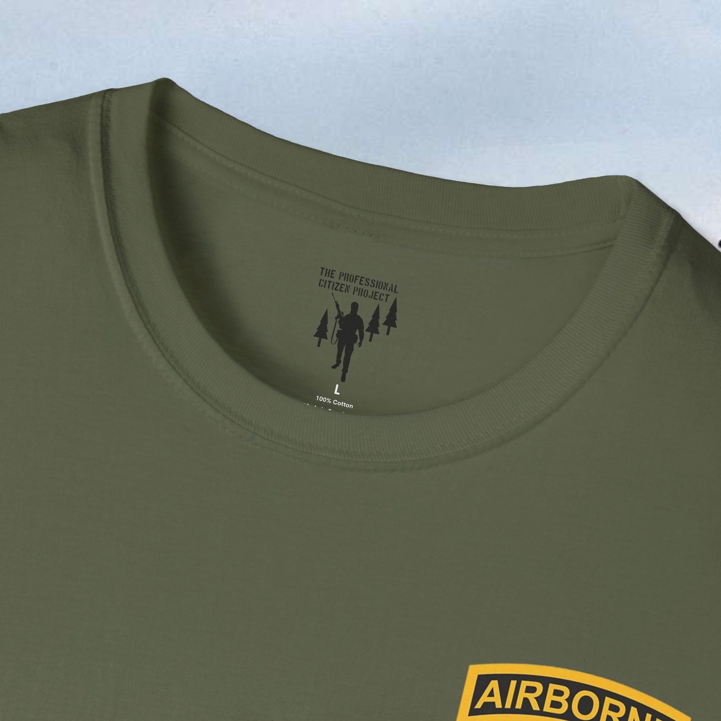 Airborne Wings and Tab Left Chest Graphic T-Shirt