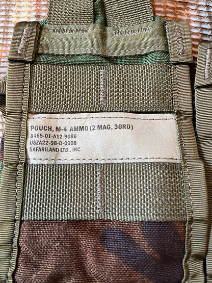 Safariland USGI M81 Woodland Double M4 Mag Pouch (New Old Stock)