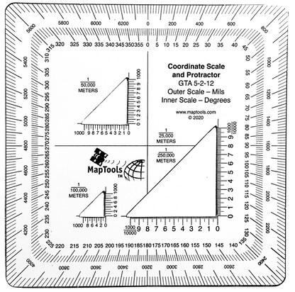 MapTools Military Style UTM/MGRS Coordinate Scale aka "GTA" Protractor