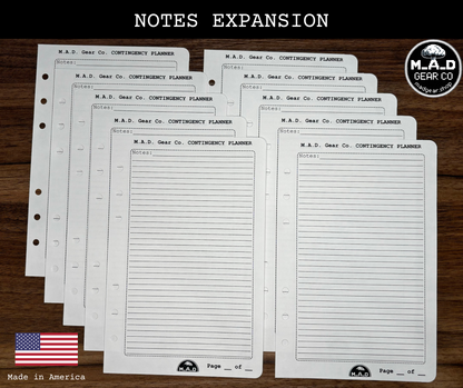sod gear planner M.A.D. Gear Company Contingency Planner