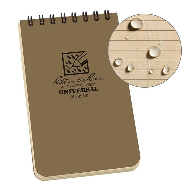 Rite in the Rain Weatherproof Top-Spiral Notebook Tan