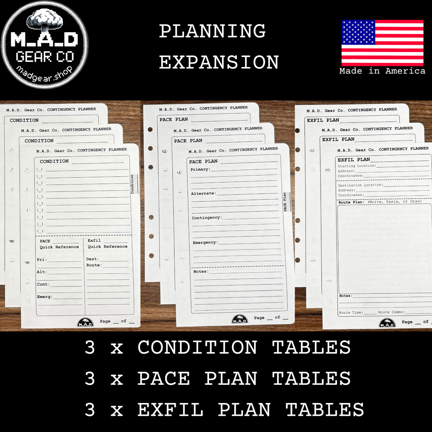 M.A.D. Gear Company Contingency Planner - Ultimate Package