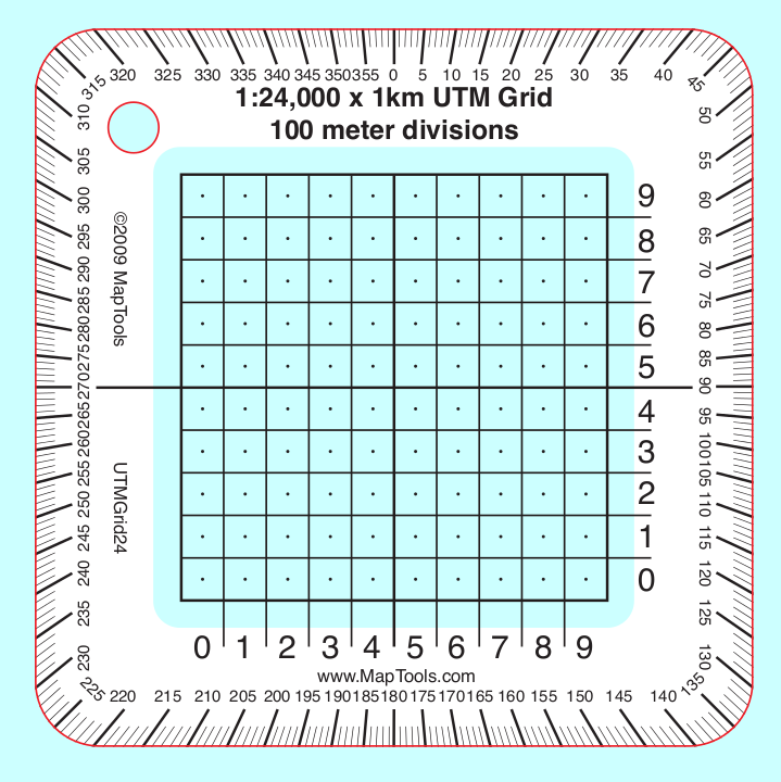 1:24,000 Scale Pocket Size UTM Grid