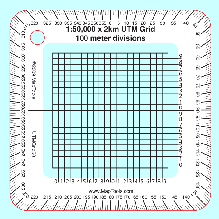 MapTools 1:50,000 Scale Pocket Size UTM Grid